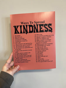 ways to spread kindness - warm poster