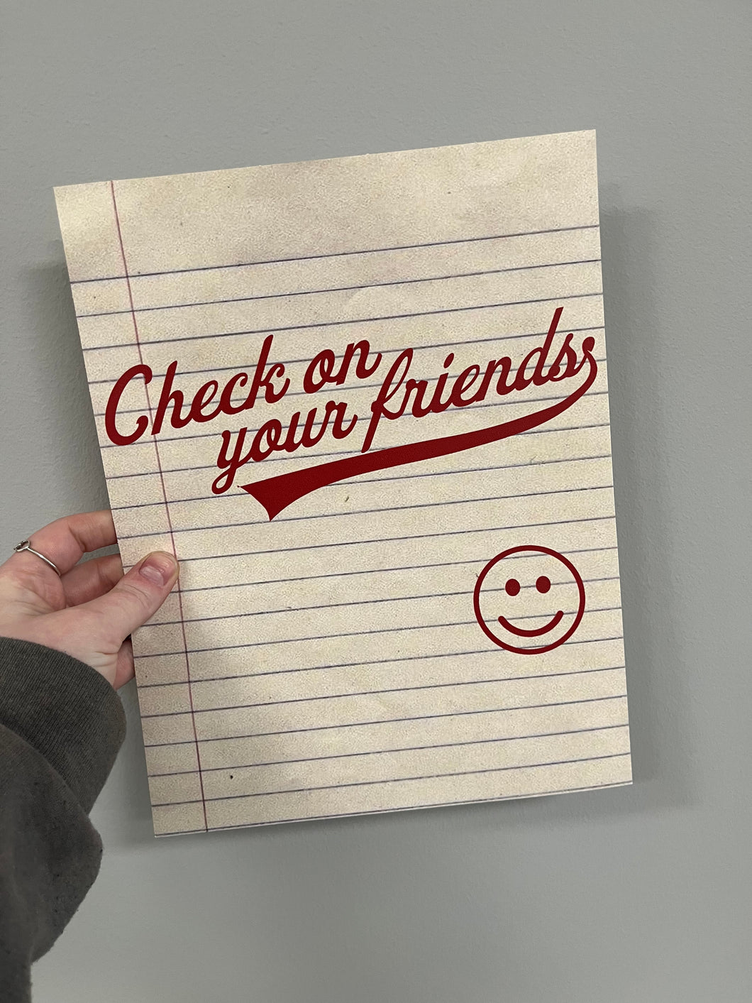 check on your friends - poster