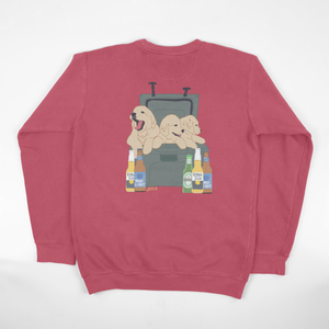 bitches + beer - crimson crewneck sweatshirt