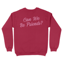 Load image into Gallery viewer, making friends is hard - cherry red crewneck sweatshirt
