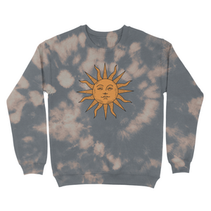 sun - smoke grey bleach wash crewneck